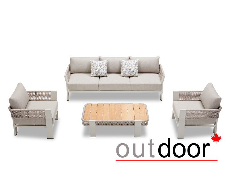 Комплект мебели кофейный OUTDOOR Тоскана (2 кресла, кофейный стол), латте