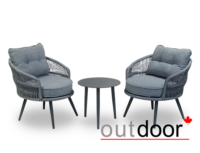 Комплект мебели кофейный OUTDOOR Верона (2 кресла, кофейный стол), капучино-графит