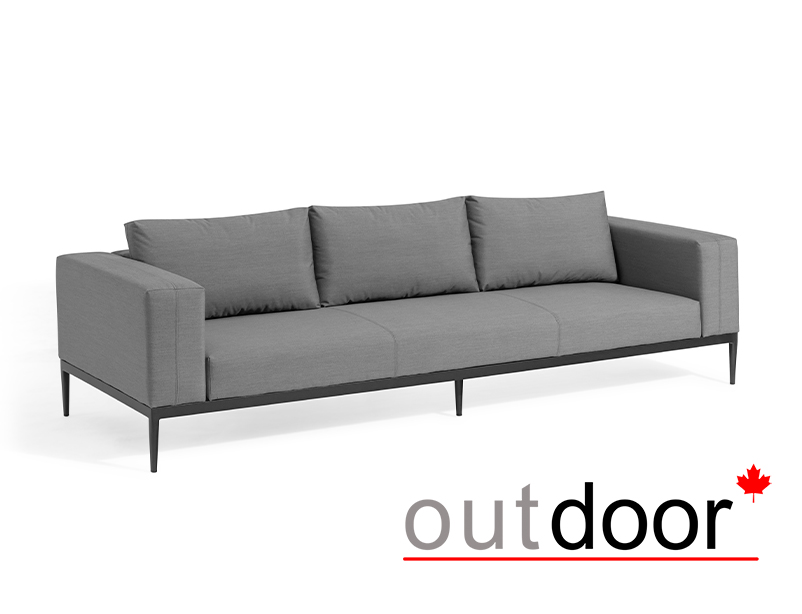 Модульный комплект мебели OUTDOOR Онтарио (2 дивана (левый/правый), 2 скамьи, кофейный стол), графит