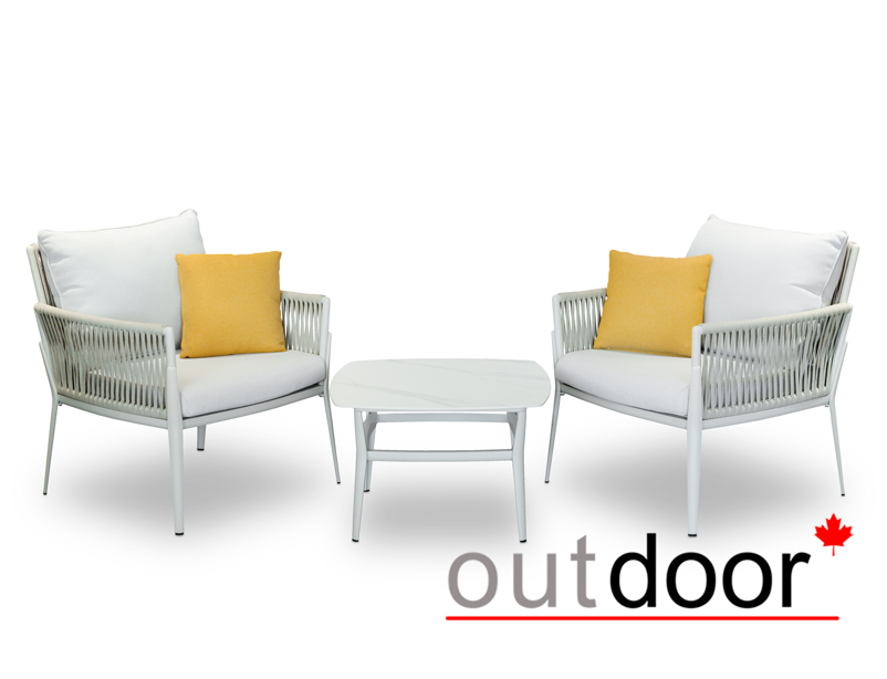 Комплект мебели OUTDOOR Женева (3-местный диван, 2 кресла, кофейный стол), шампань