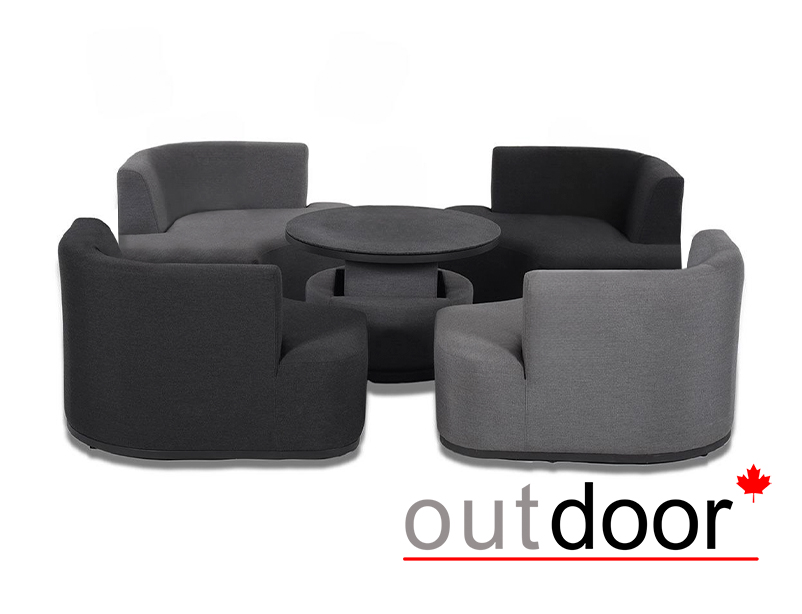 Комплект мебели OUTDOOR Торонто (3-местный диван, 2 кресла, стол), графит