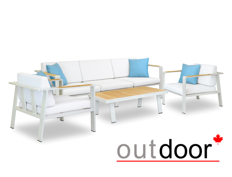 Комплект мебели из роупа OUTDOOR Аликанте (2-местный диван, 2 кресла, кофейный стол), серый микс