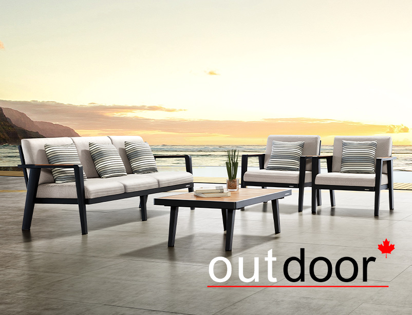 Комплект мебели OUTDOOR Монреаль (3-местный диван, 2 кресла, кофейный стол), черный