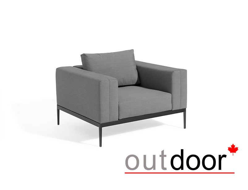 Модульный комплект мебели OUTDOOR Онтарио (2 дивана (левый/правый), 2 скамьи, кофейный стол), графит